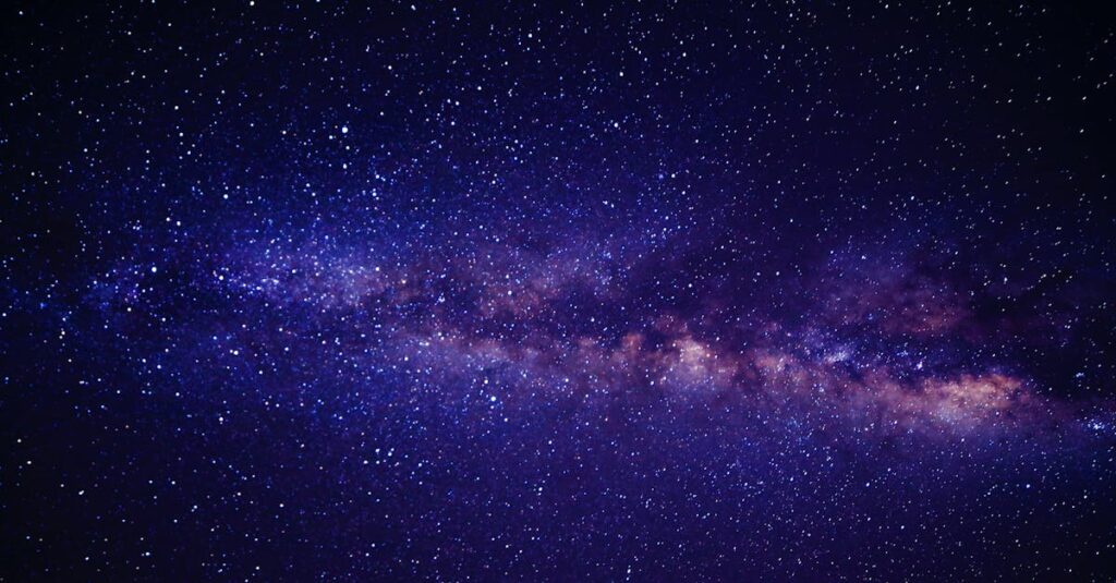 Breathtaking view of the Milky Way galaxy with vibrant starry sky in La Orotava, Spain.